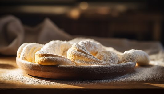 Vanillekipferl gebacken auf einem Teller