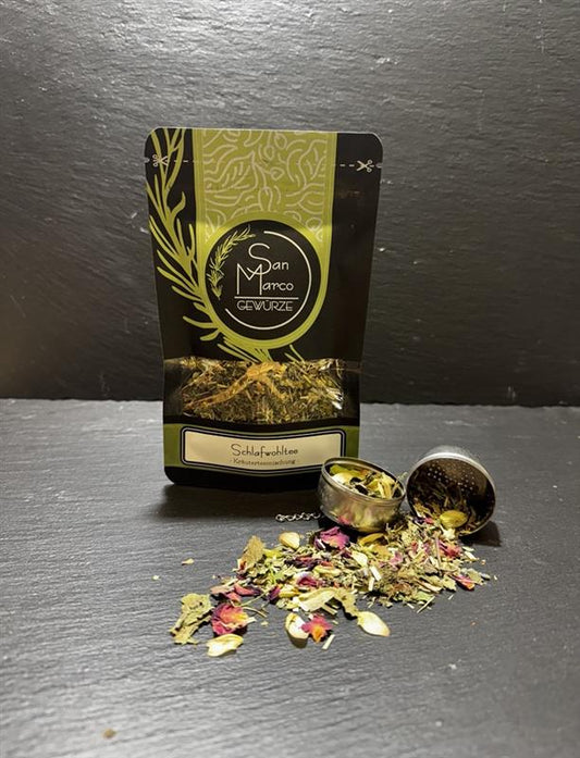 Schlafwohltee - Beruhigende Kräuterteemischung für erholsamen Schlaf